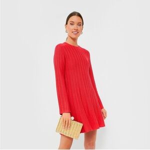 Tuckernuck Pomander Place Adi Bell Sleeve Red Knit Mini Dress Small NWT